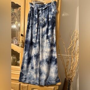 Cloth and Stone Anthropologie Tencel Navy Tie-Dye Pants